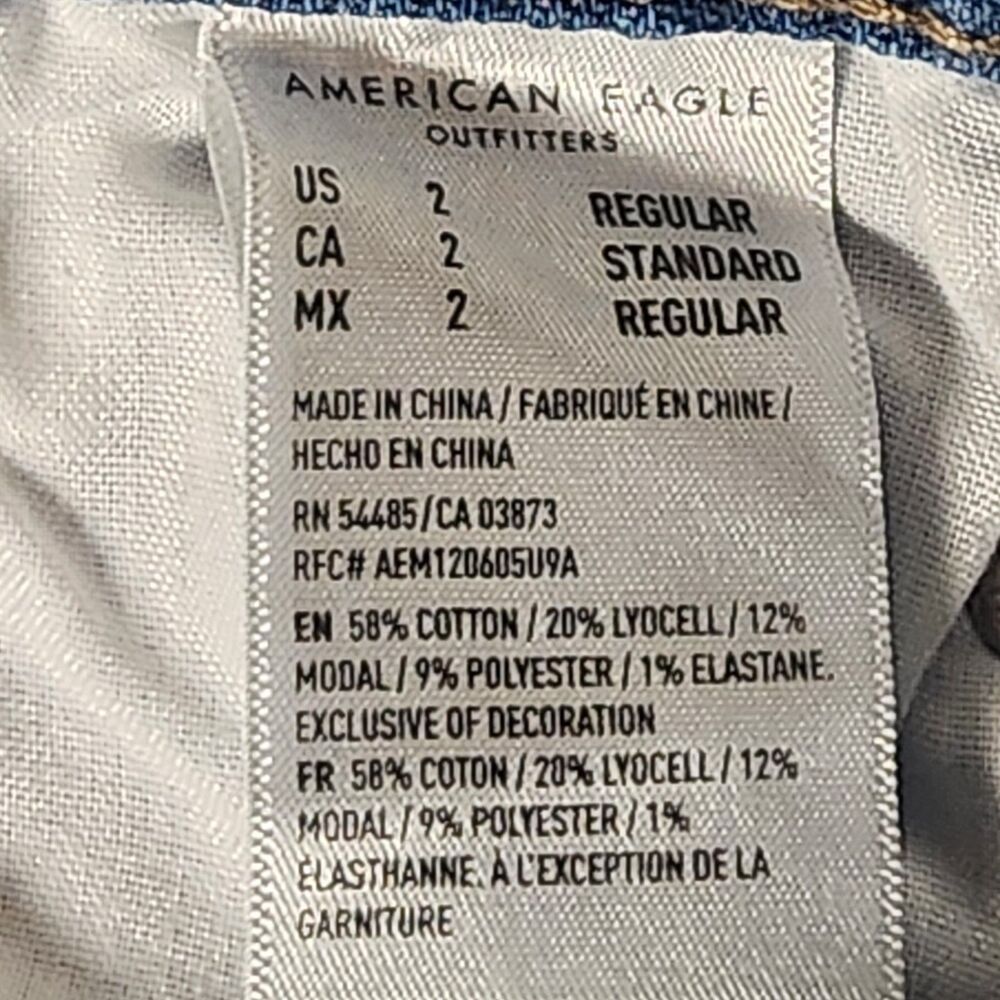 American Eagle Highest Rise 90s Boyfriend Jeans Womens 2 Distressed Stretch - Picture 8 of 13